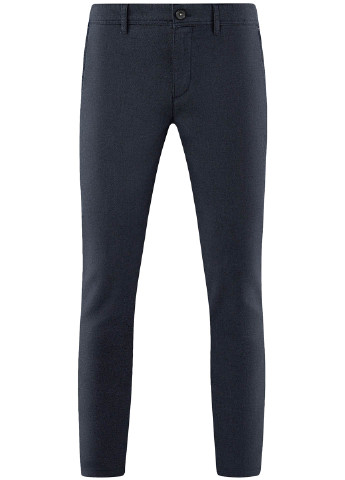 Темно-синие классические демисезонные прямые брюки Oodji