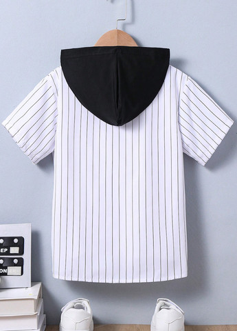 Белая кэжуал рубашка в полоску SHEIN