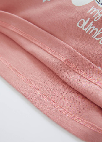 Светло-розовая всесезон dumbo лонгслив + брюки DeFacto Пижама