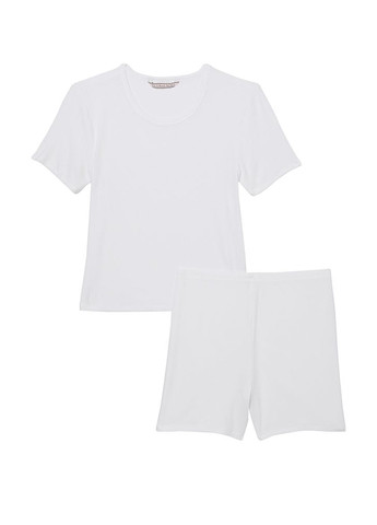 Белая всесезон пижама (футболка, шорты) футболка + шорты Victoria's Secret