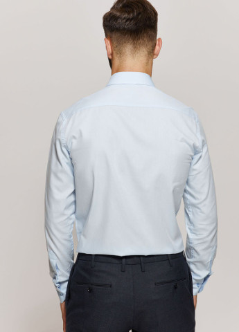 Голубой классическая рубашка однотонная NAVI