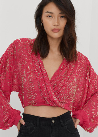 Рожева блуза на запах Nasty Gal