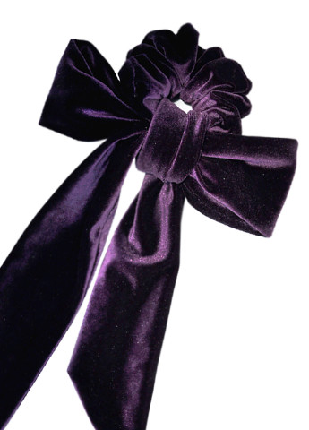 Набор (лента, резинка) My Scarf однотонные фиолетовые велюр