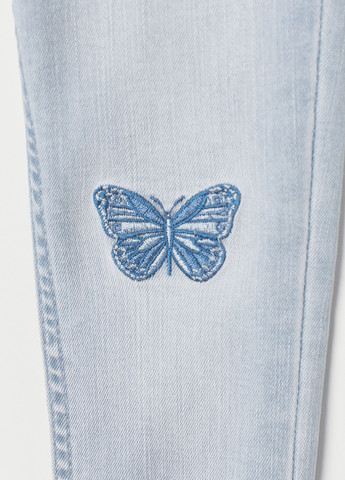 Джегінси H&M однотонні блакитні джинсові бавовна, поліестер