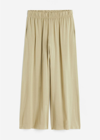 Бежевые кэжуал летние прямые, укороченные брюки H&M