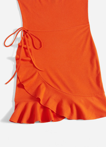 Помаранчева кежуал сукня на запах, сукня-майка SHEIN однотонна