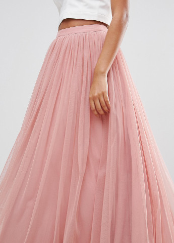 Розовая кэжуал однотонная юбка Asos плиссе, клешированная