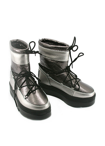 Серебряные женские Зимние угги KDSL со шнуровкой и