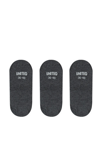 Серые носки (3 пары) UNITED4 однотонные (329148641)