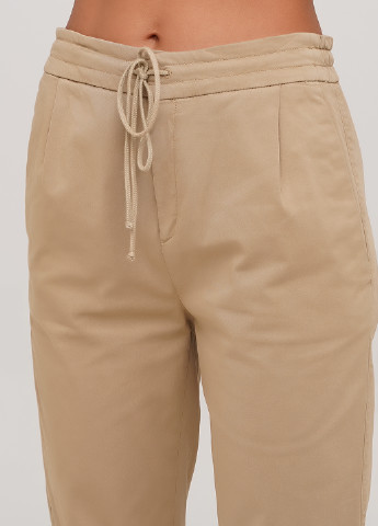 Бежевые кэжуал демисезонные укороченные, зауженные брюки Drykorn