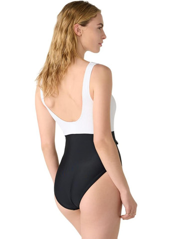 Черно-белый летний купальник слитный Karl Lagerfeld