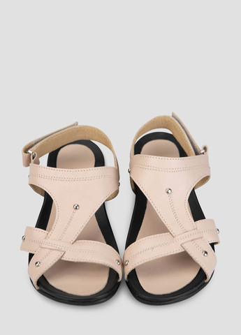 Пудровые босоножки Alromaro на липучке с заклепками