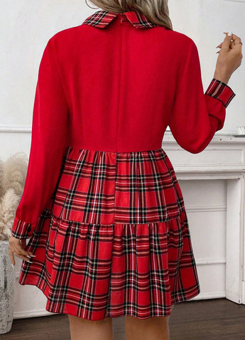 Комбінована кежуал сукня кльош SHEIN колор блок