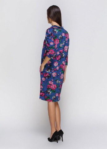 Комбинированное кэжуал платье элина-1 модал цветы деним Jet