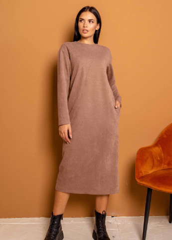 Бежевое кэжуал платье Ри Мари однотонное