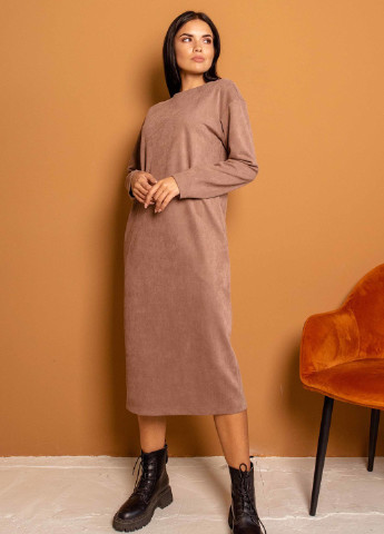 Бежевое кэжуал платье Ри Мари однотонное