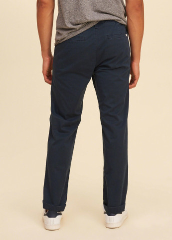 Темно-синие кэжуал демисезонные прямые брюки Hollister