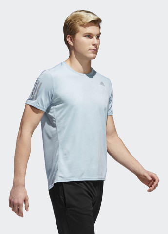 Голубая футболка с коротким рукавом adidas