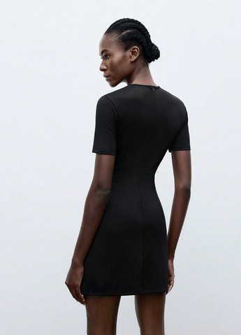 Чорна вечірня, кежуал сукня силуетна SHEIN однотонна