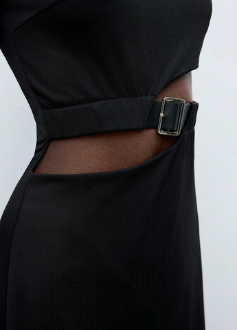 Чорна вечірня, кежуал сукня силуетна SHEIN однотонна