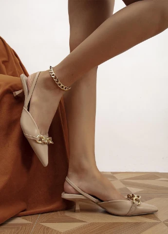 SHEIN Туфли слингбеки кремовый з искусственная кожа, китай — лето (346914904)