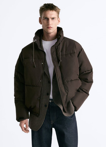 Коричневая зимняя куртка Zara