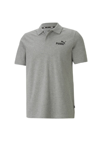 Серая футболка-поло essentials pique men's polo shirt для мужчин Puma однотонная
