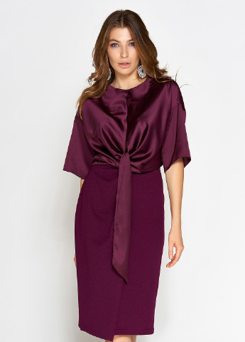 Бордова повсякденний сукня у класичному стилі бордового кольору Jadone Fashion
