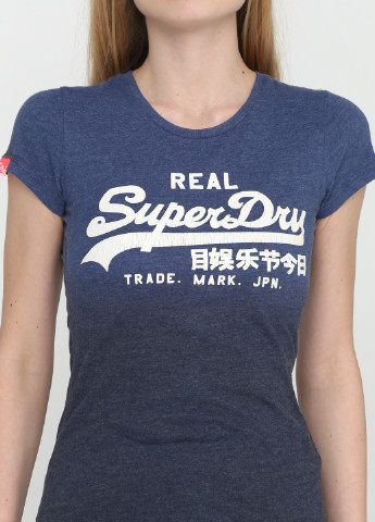 Темно-синяя летняя футболка Superdry