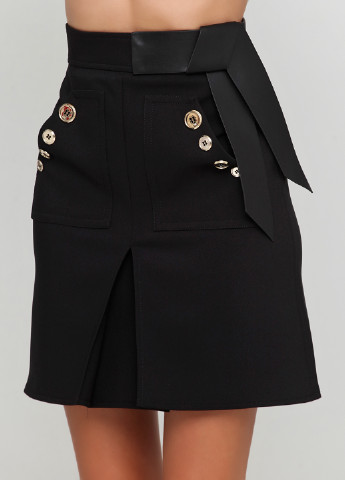 Черная кэжуал однотонная юбка Elisabetta Franchi колокол