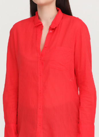 Красная кэжуал рубашка в полоску H&M