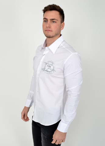 Белая кэжуал рубашка однотонная Ager с длинным рукавом