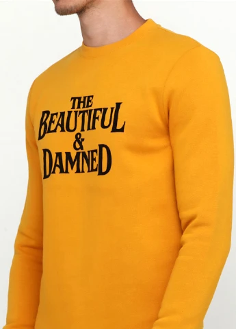Желтый свитшот H&M надпись без декора (195665546)