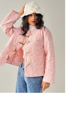 Світло-рожева демісезонна куртка куртка-піджак SHEIN