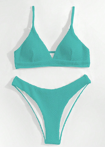 М'ятний літній купальник (ліф, трусики) роздільний SHEIN