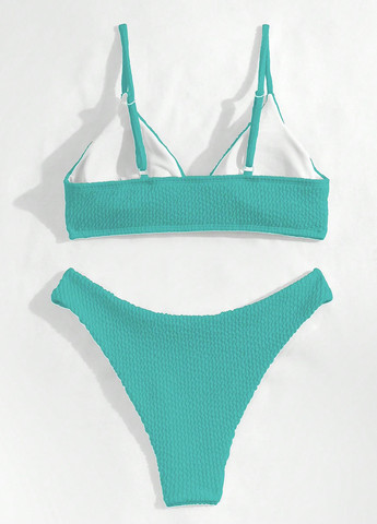 М'ятний літній купальник (ліф, трусики) роздільний SHEIN