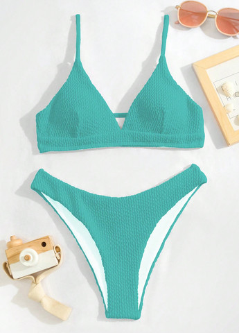 М'ятний літній купальник (ліф, трусики) роздільний SHEIN