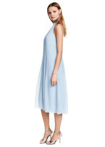 Блакитна кежуал плаття, сукня а-силует H&M однотонна