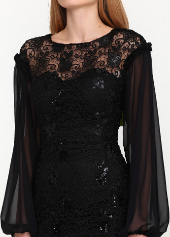 Черное коктейльное платье футляр Wera Berto однотонное