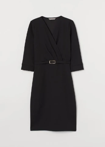 Черное платье H&M однотонное