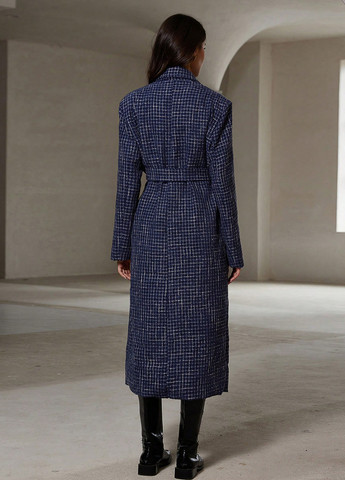 Темно-синє демісезонне Пальто двобортне SHEIN