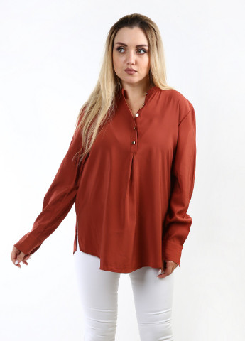 Коричневая кэжуал рубашка однотонная Stefanel