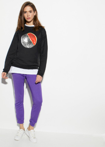 Черный свитшот женский /no flis/ YAPPI рисунок (251467723)