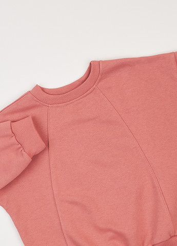 Фламинго свитшот однотонный розовый кэжуал хлопок, трехнитка