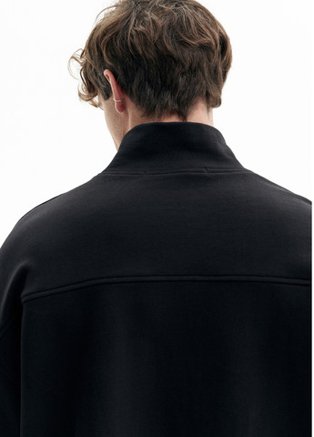 Чорний світшот однотонний без декору (322833691)