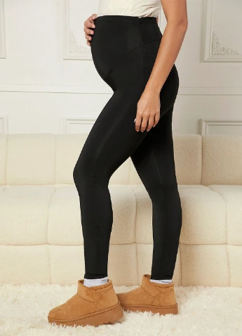 Черные демисезонные леггинсы SHEIN