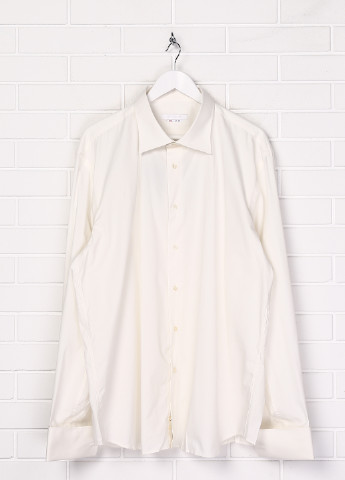 Кремовая классическая рубашка однотонная Romano Botta с длинным рукавом