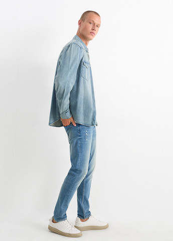 Светло-синие демисезонные слим джинсы C&A