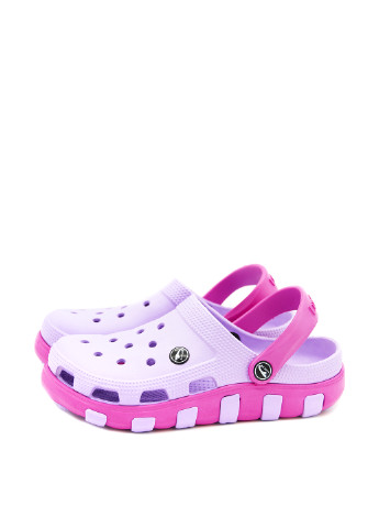 Сиреневые сабо Luck Line без каблука с перфорацией