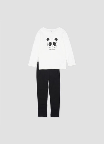 Черно-белая всесезон пижама (лонгслив, брюки) лонгслив + брюки Kiabi
